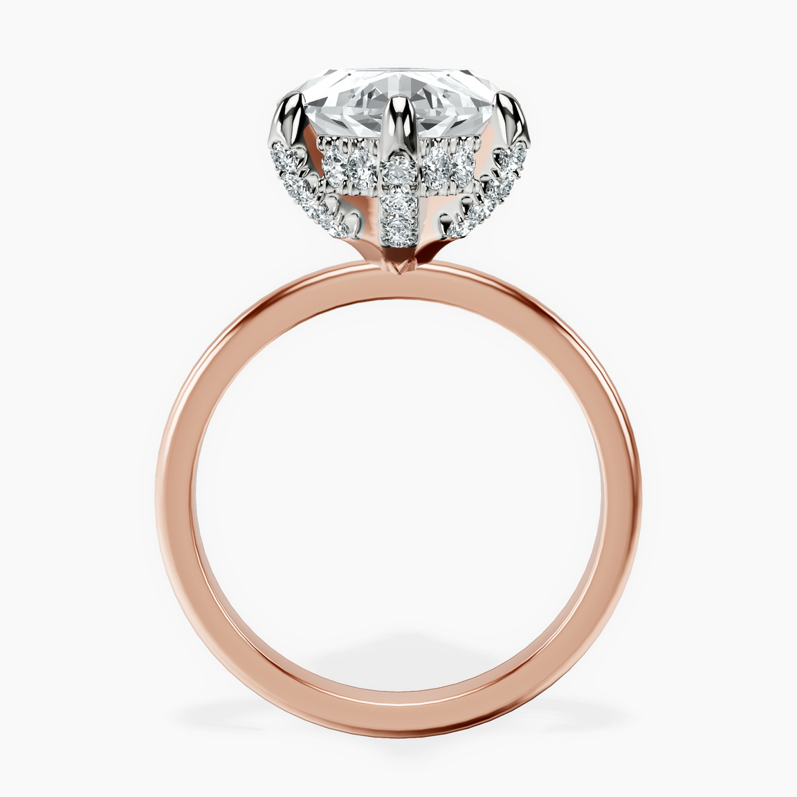 14kt Rose Gold Lyla Hidden Accents Solitaire Lab Diamond Ring side right image one