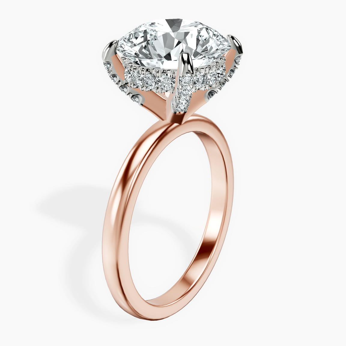 14kt Rose Gold Lyla Hidden Accents Solitaire Lab Diamond Ring standing product image one