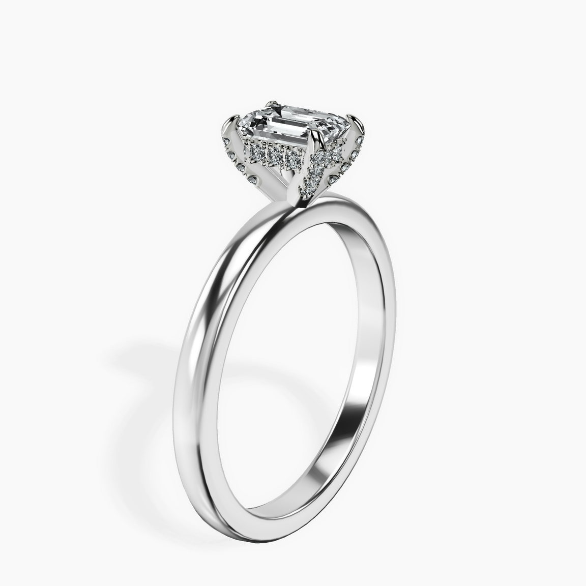 10kt White Gold Lyla Hidden Accents Solitaire Lab Diamond Ring standing product image one