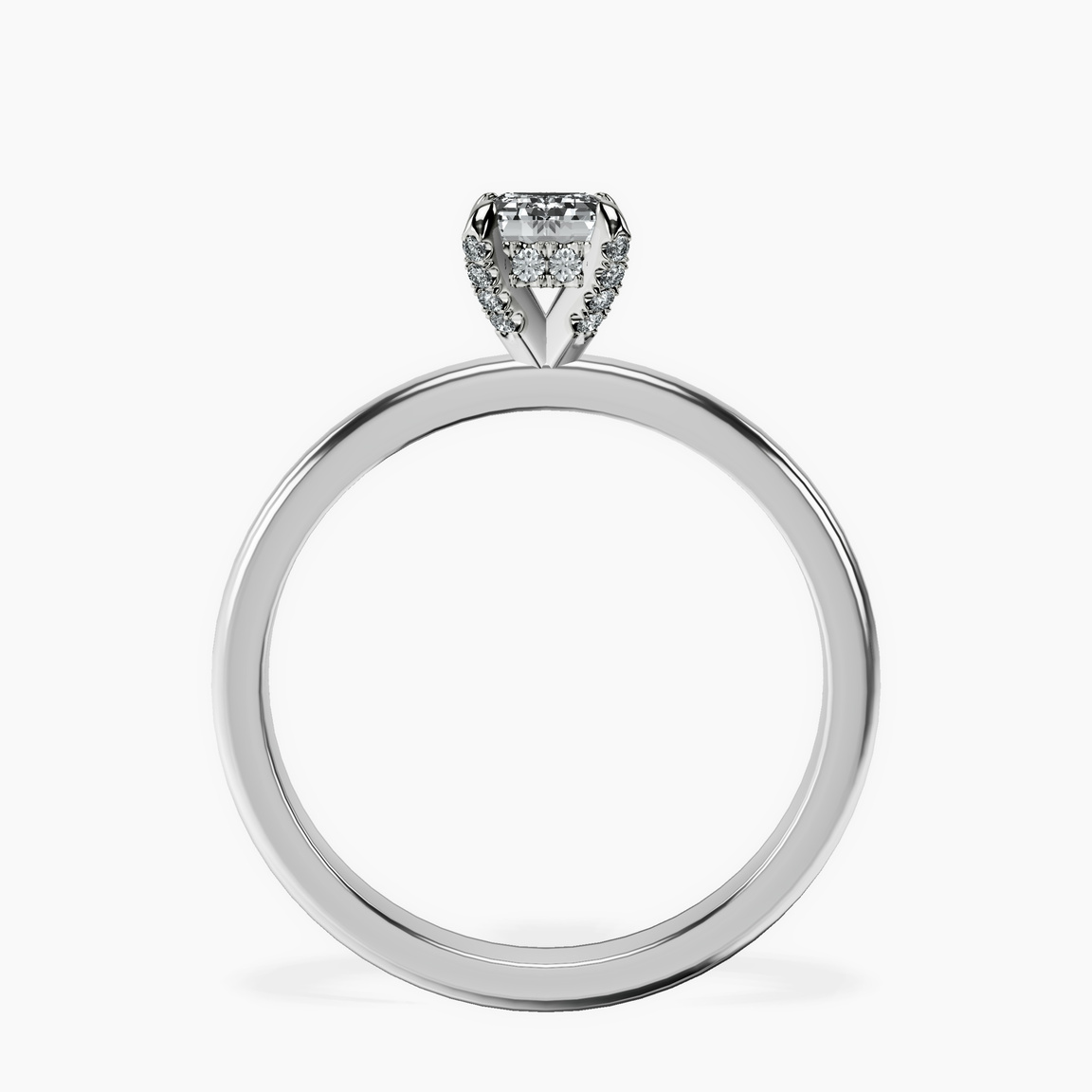 10kt White Gold Lyla Hidden Accents Solitaire Lab Diamond Ring side right image one