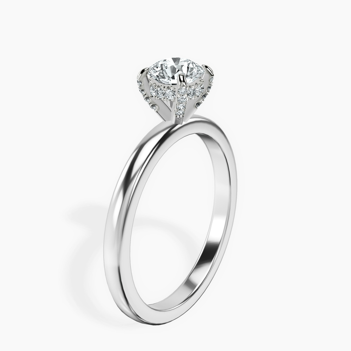 10kt White Gold Lyla Hidden Accents Solitaire Lab Diamond Ring standing product image one
