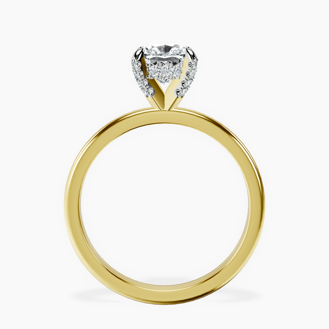 10kt Yellow Gold Lyla Hidden Accents Solitaire Lab Diamond Ring side right image one