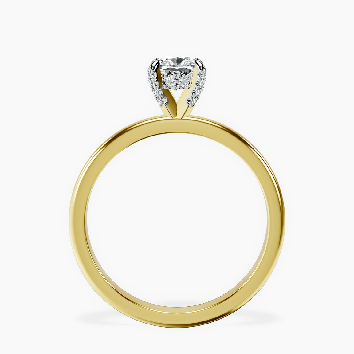 14kt Yellow Gold Lyla Hidden Accents Solitaire Lab Diamond Ring side right image one