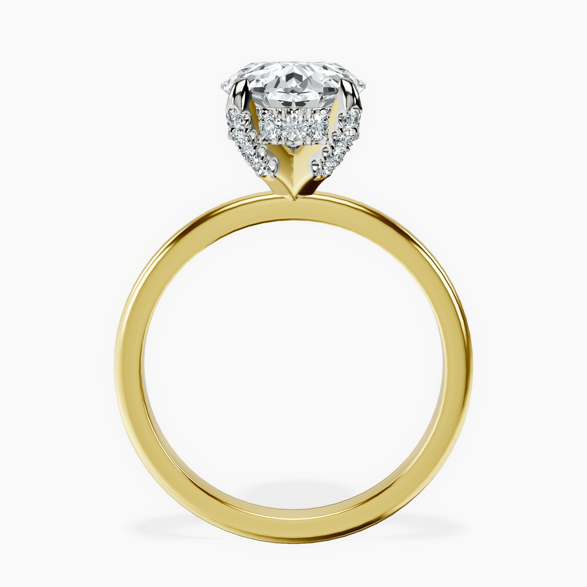 14kt Yellow Gold Lyla Hidden Accents Solitaire Lab Diamond Ring side right image one