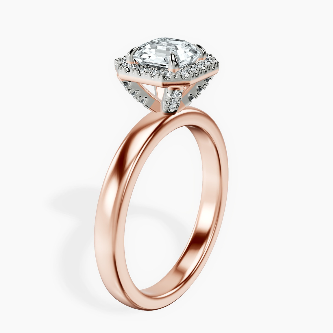 10kt Rose Gold Anna Hidden Accents Halo Lab Diamond Ring standing product image one