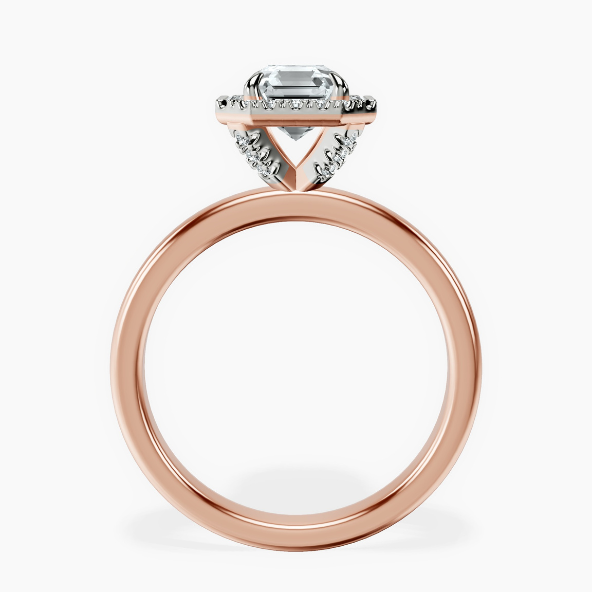 10kt Rose Gold Anna Hidden Accents Halo Lab Diamond Ring side right image one
