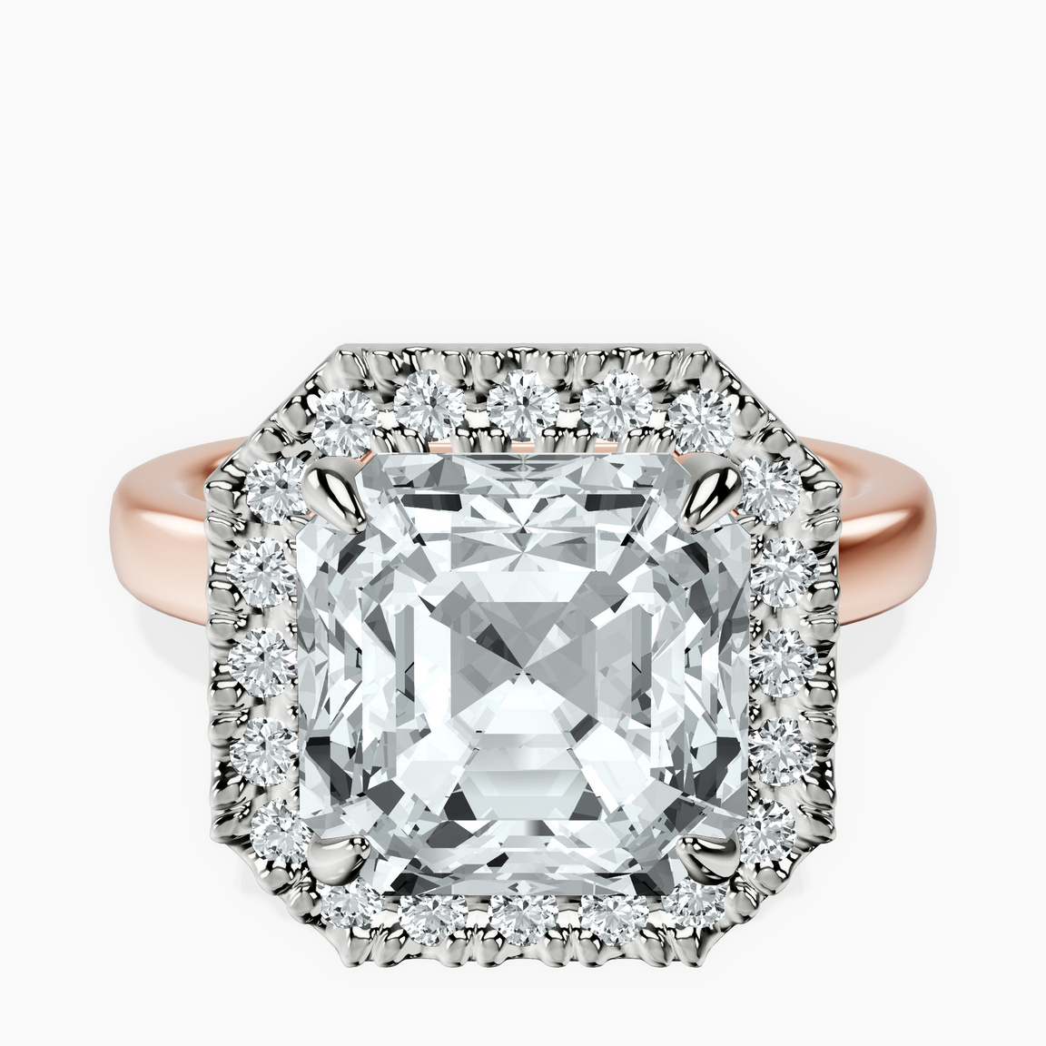 10kt Rose Gold Anna Hidden Accents Halo Lab Diamond Ring front image