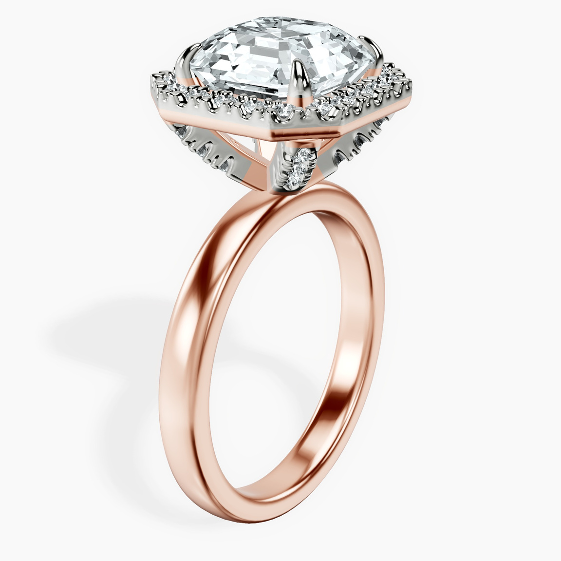 10kt Rose Gold Anna Hidden Accents Halo Lab Diamond Ring standing product image one