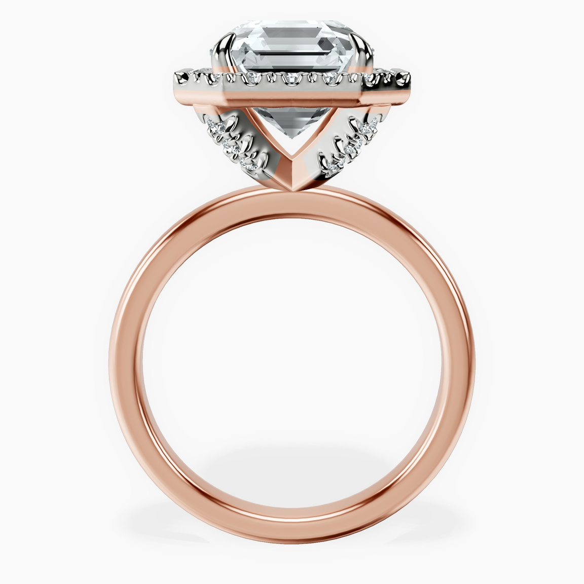10kt Rose Gold Anna Hidden Accents Halo Lab Diamond Ring side right image one