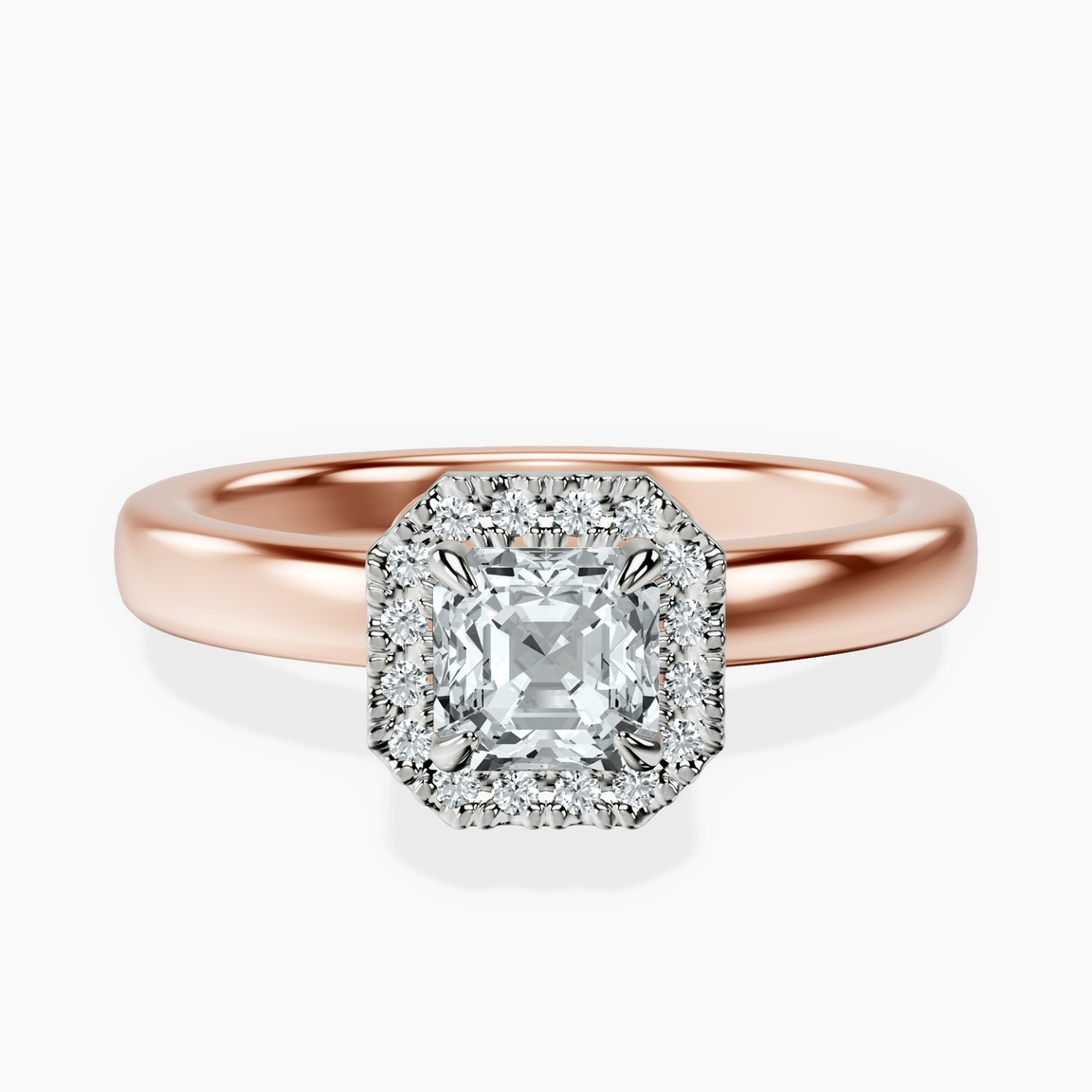 14kt Rose Gold Anna Hidden Accents Halo Lab Diamond Ring front image