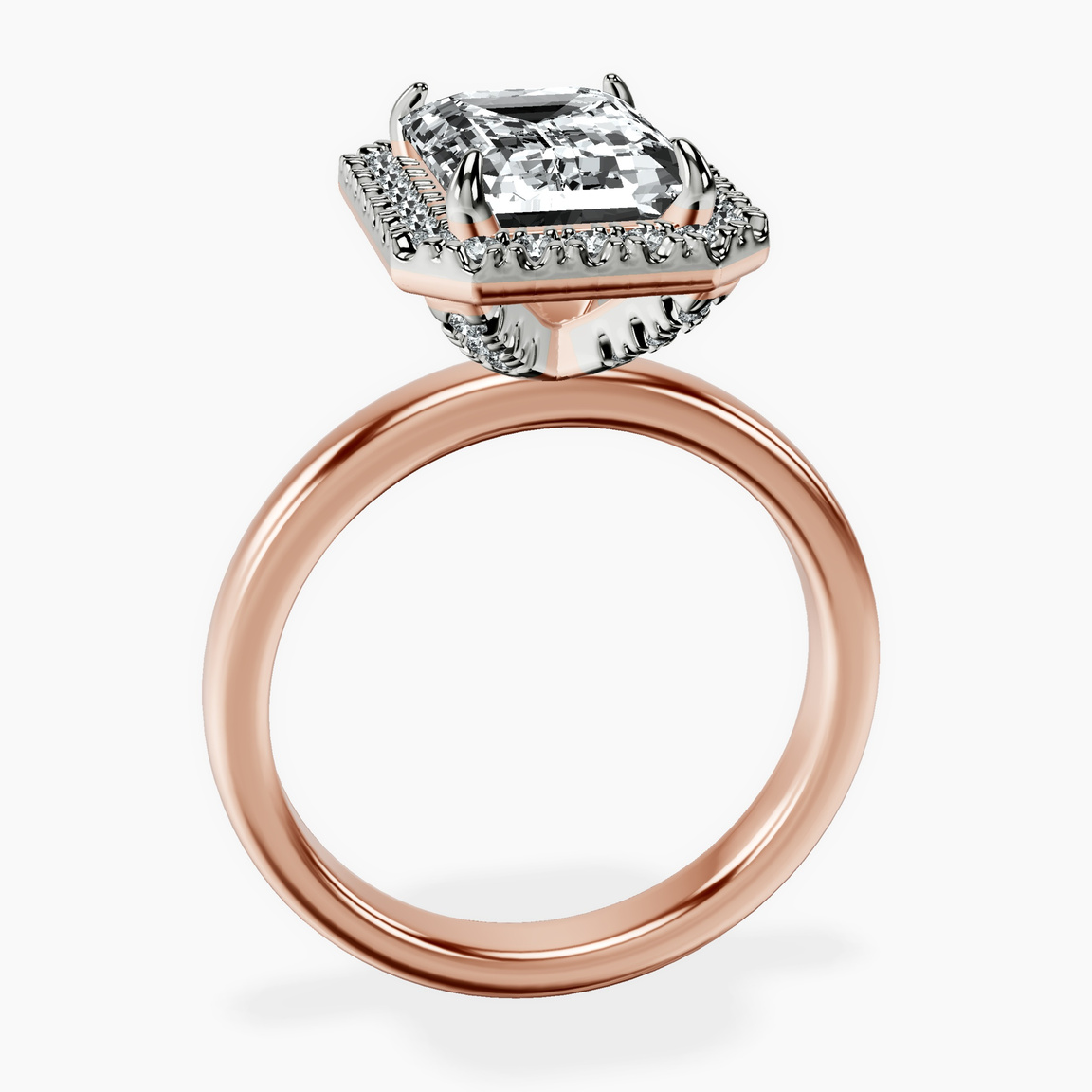 14kt Rose Gold Anna Hidden Accents Halo Lab Diamond Ring side right image one