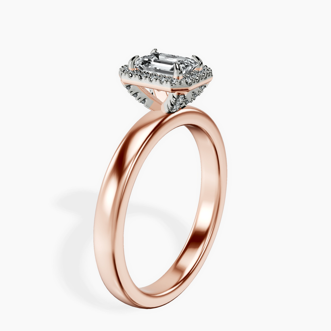 10kt Rose Gold Anna Hidden Accents Halo Lab Diamond Ring standing product image one