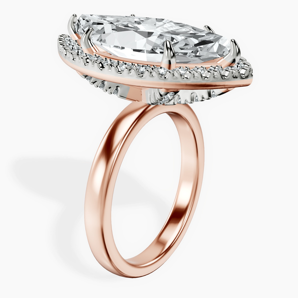 10kt Rose Gold Anna Hidden Accents Halo Lab Diamond Ring standing product image one