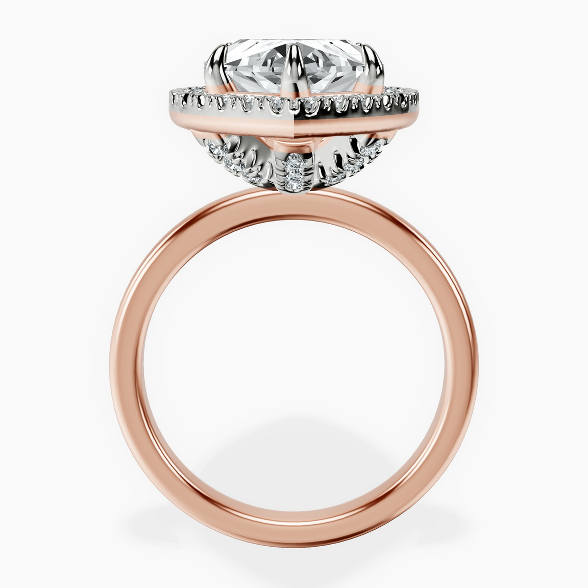 10kt Rose Gold Anna Hidden Accents Halo Lab Diamond Ring side right image one