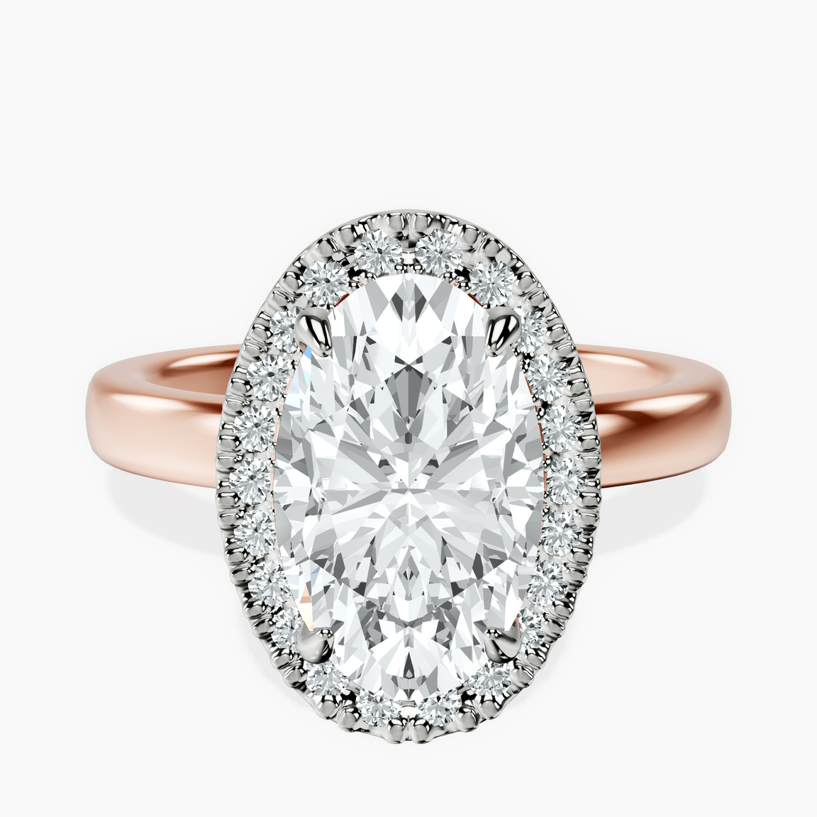 18kt Rose Gold Anna Hidden Accents Halo Lab Diamond Ring front image