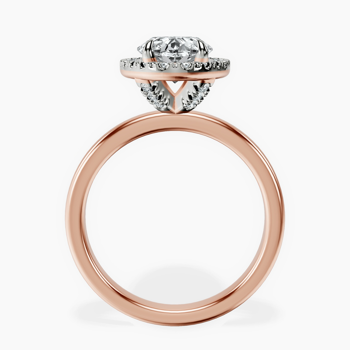 18kt Rose Gold Anna Hidden Accents Halo Lab Diamond Ring side right image one