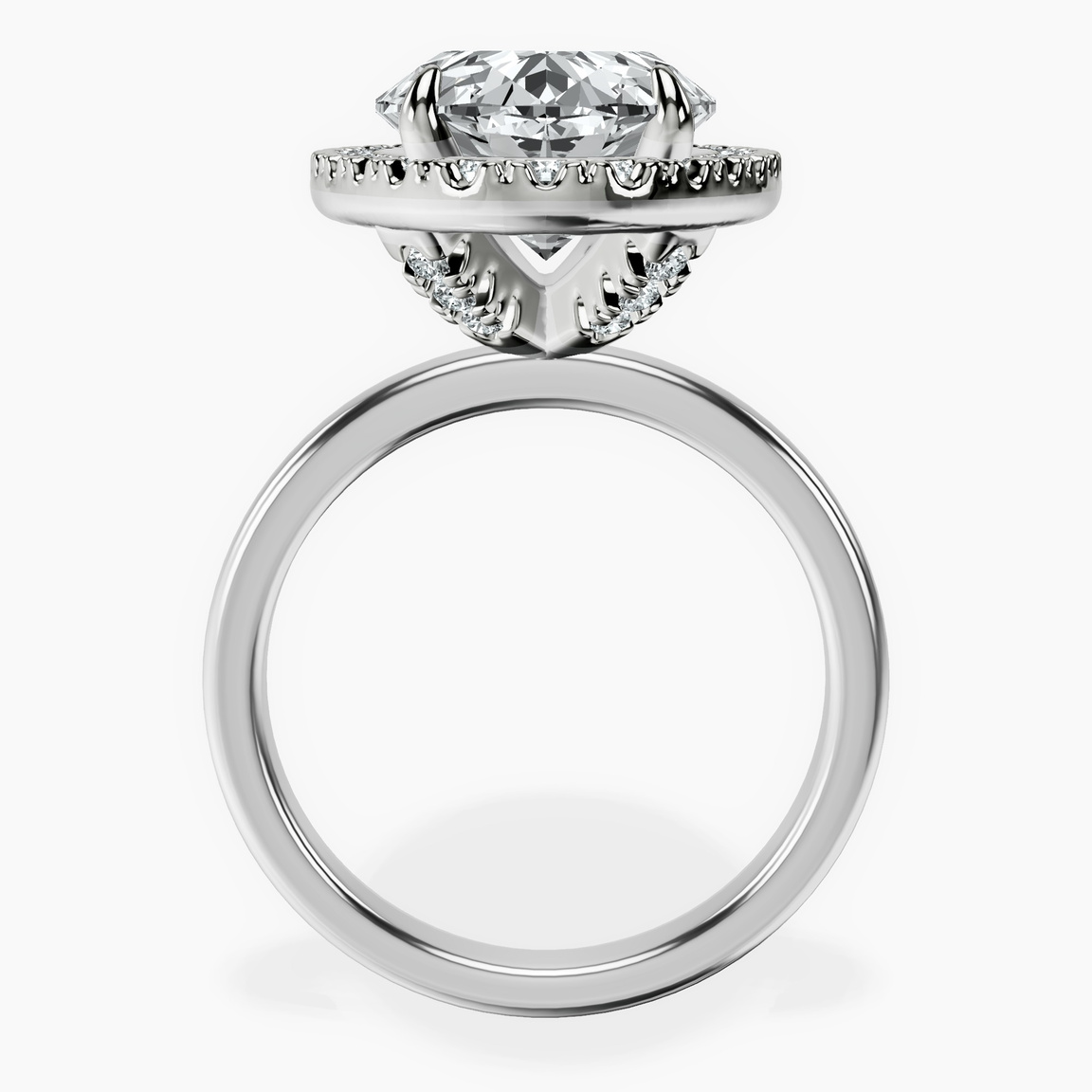 Platinum Anna Hidden Accents Halo Lab Diamond Ring side right image one
