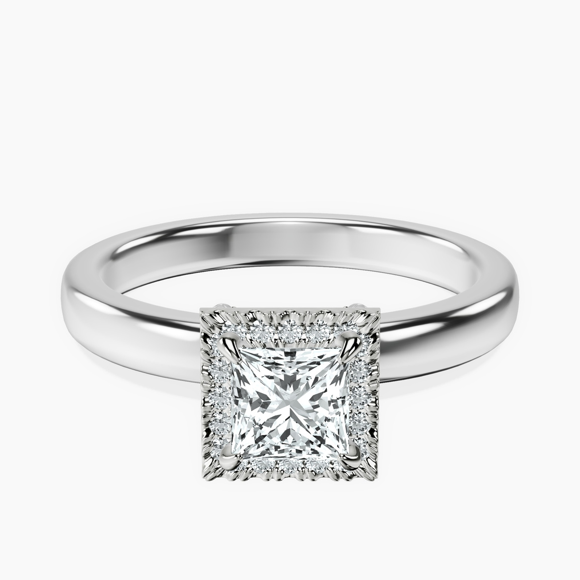 10kt White Gold Anna Hidden Accents Halo Lab Diamond Ring front image