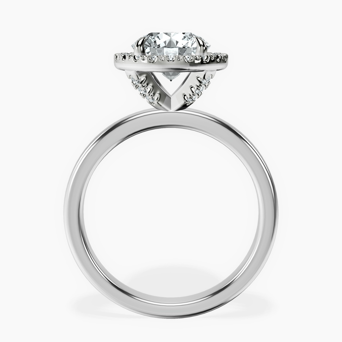 9ct White Gold Anna Hidden Accents Halo Lab Diamond Ring side right image one