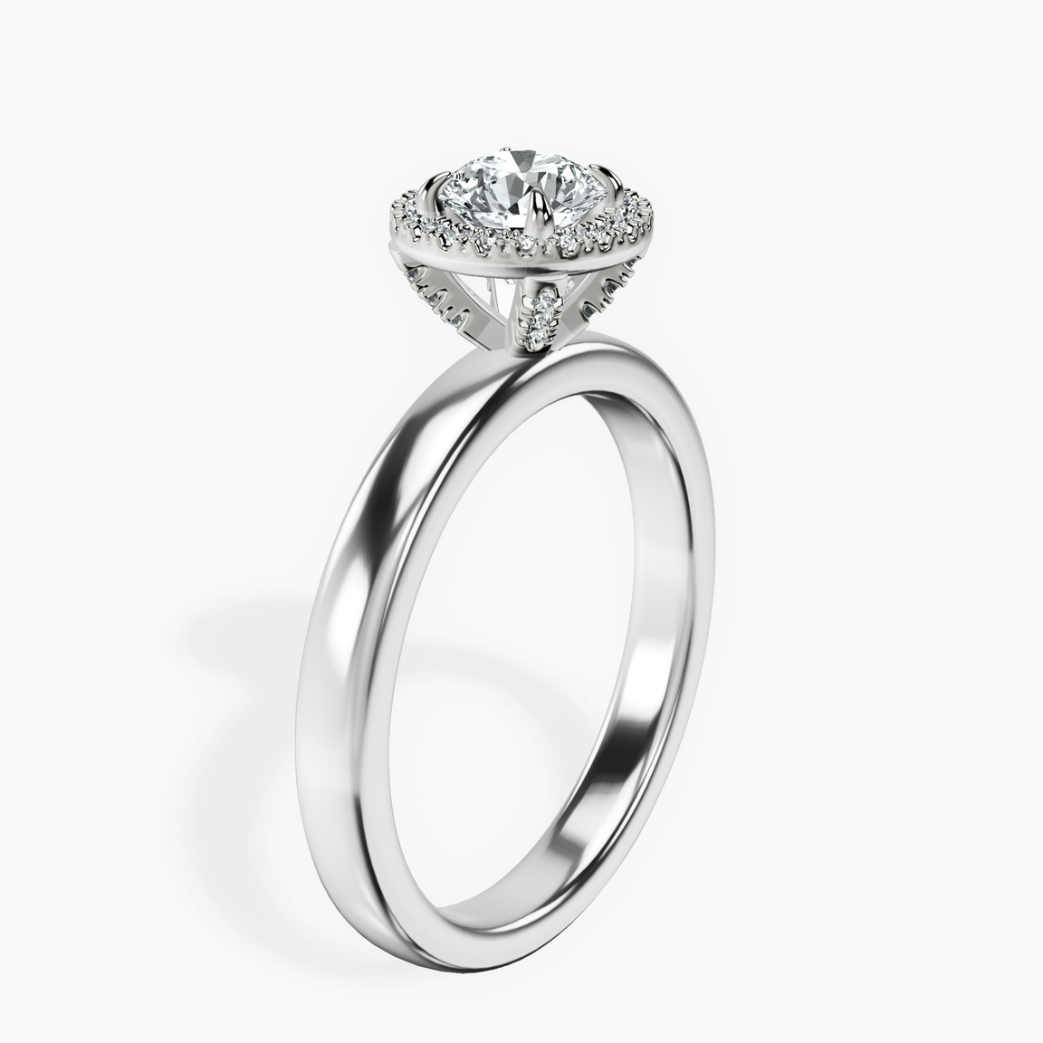 10kt White Gold Anna Hidden Accents Halo Lab Diamond Ring standing product image one