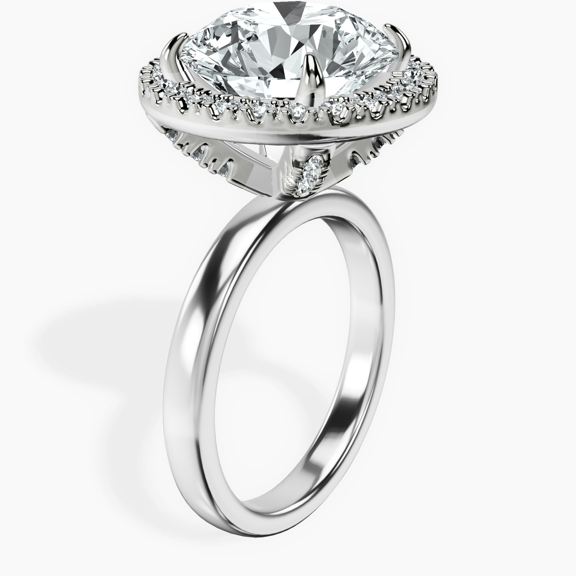 10kt White Gold Anna Hidden Accents Halo Lab Diamond Ring standing product image one