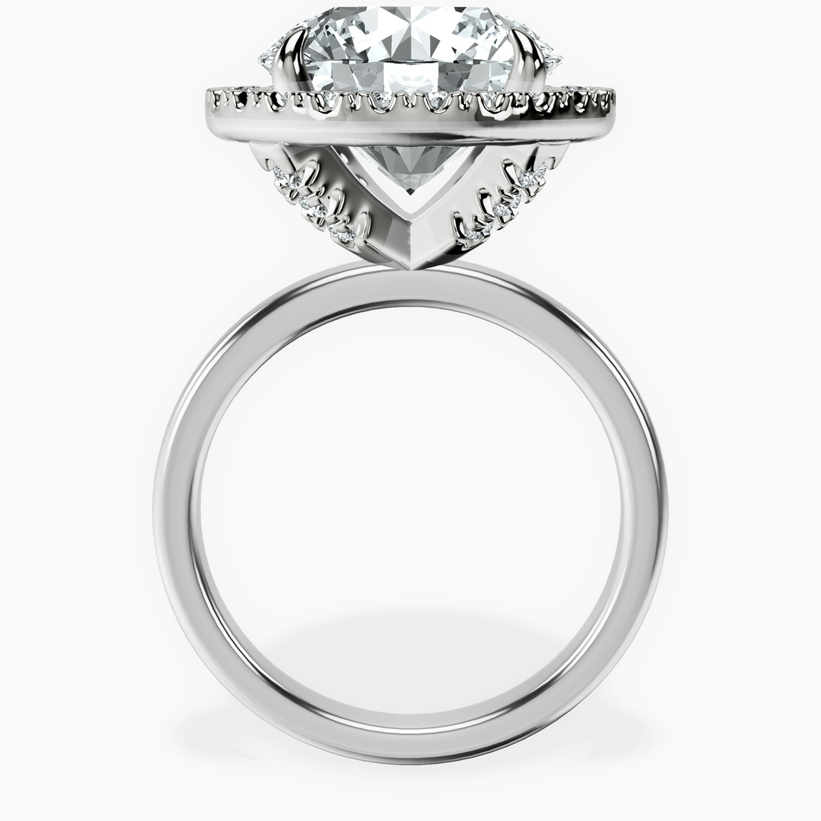 10kt White Gold Anna Hidden Accents Halo Lab Diamond Ring side right image one