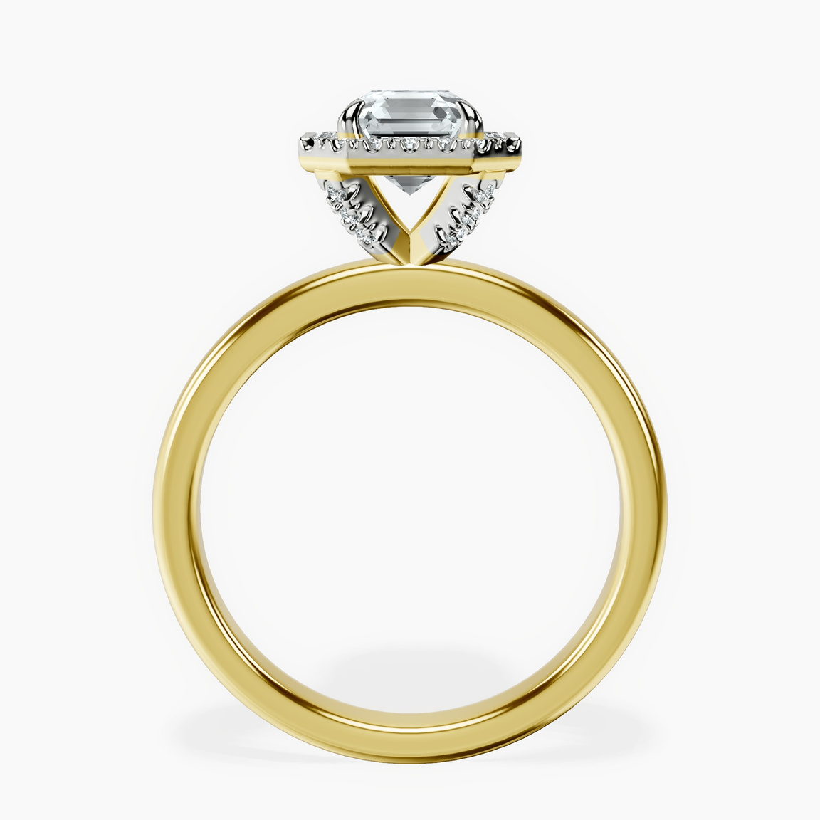 14kt Yellow Gold Anna Hidden Accents Halo Lab Diamond Ring side right image one