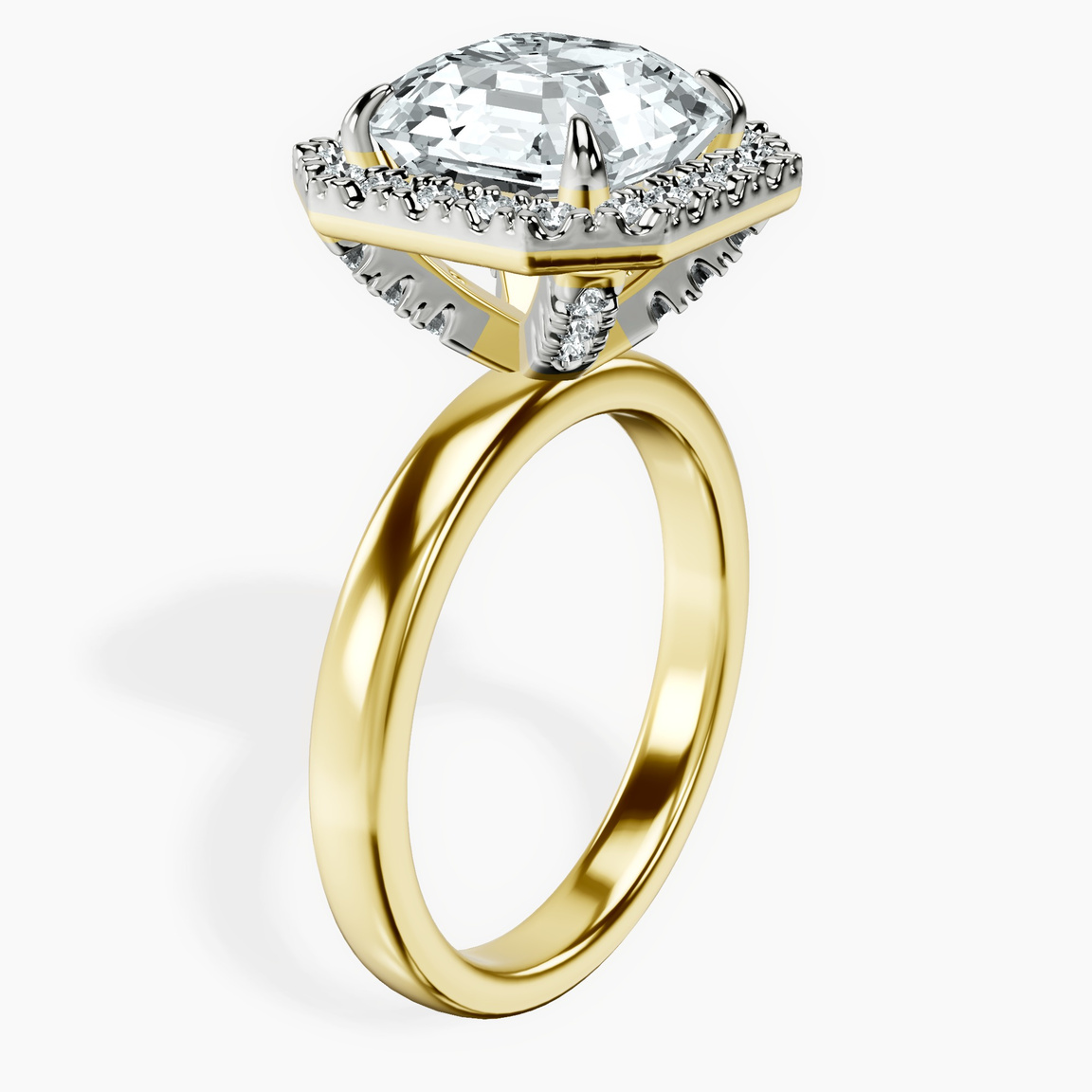10kt Yellow Gold Anna Hidden Accents Halo Lab Diamond Ring standing product image one
