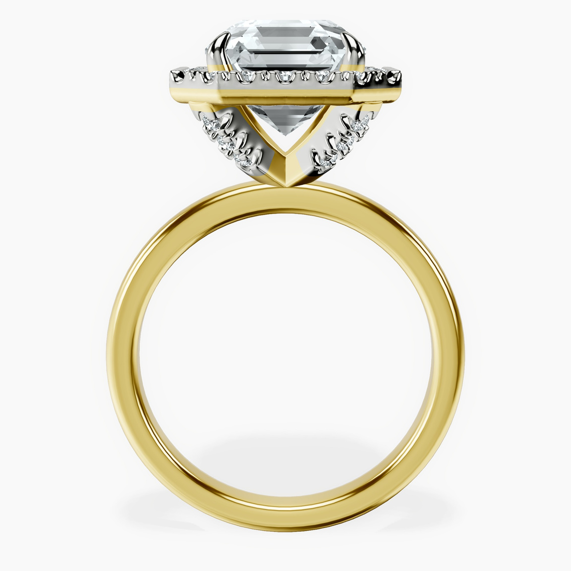 10kt Yellow Gold Anna Hidden Accents Halo Lab Diamond Ring side right image one