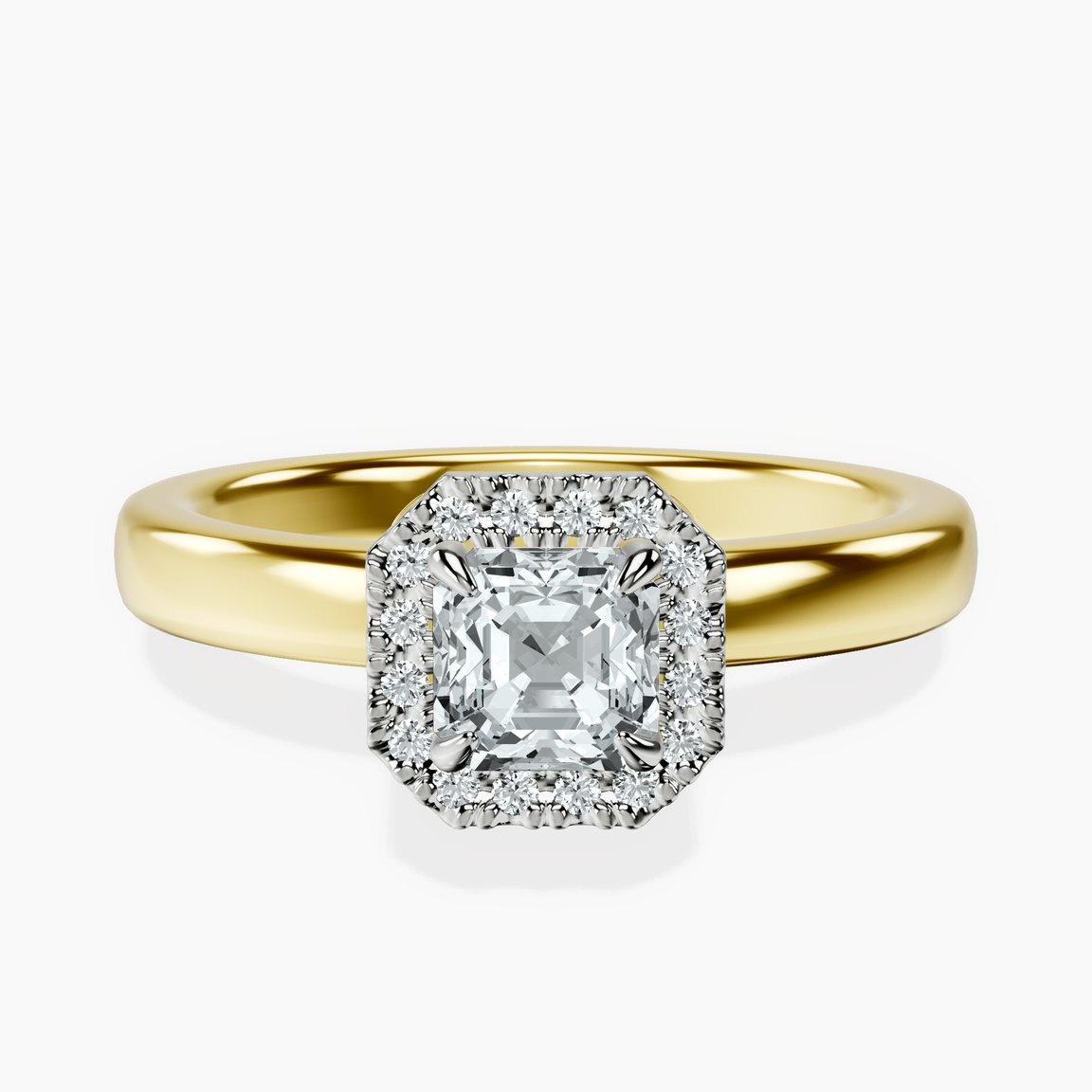 14kt Yellow Gold Anna Hidden Accents Halo Lab Diamond Ring front image