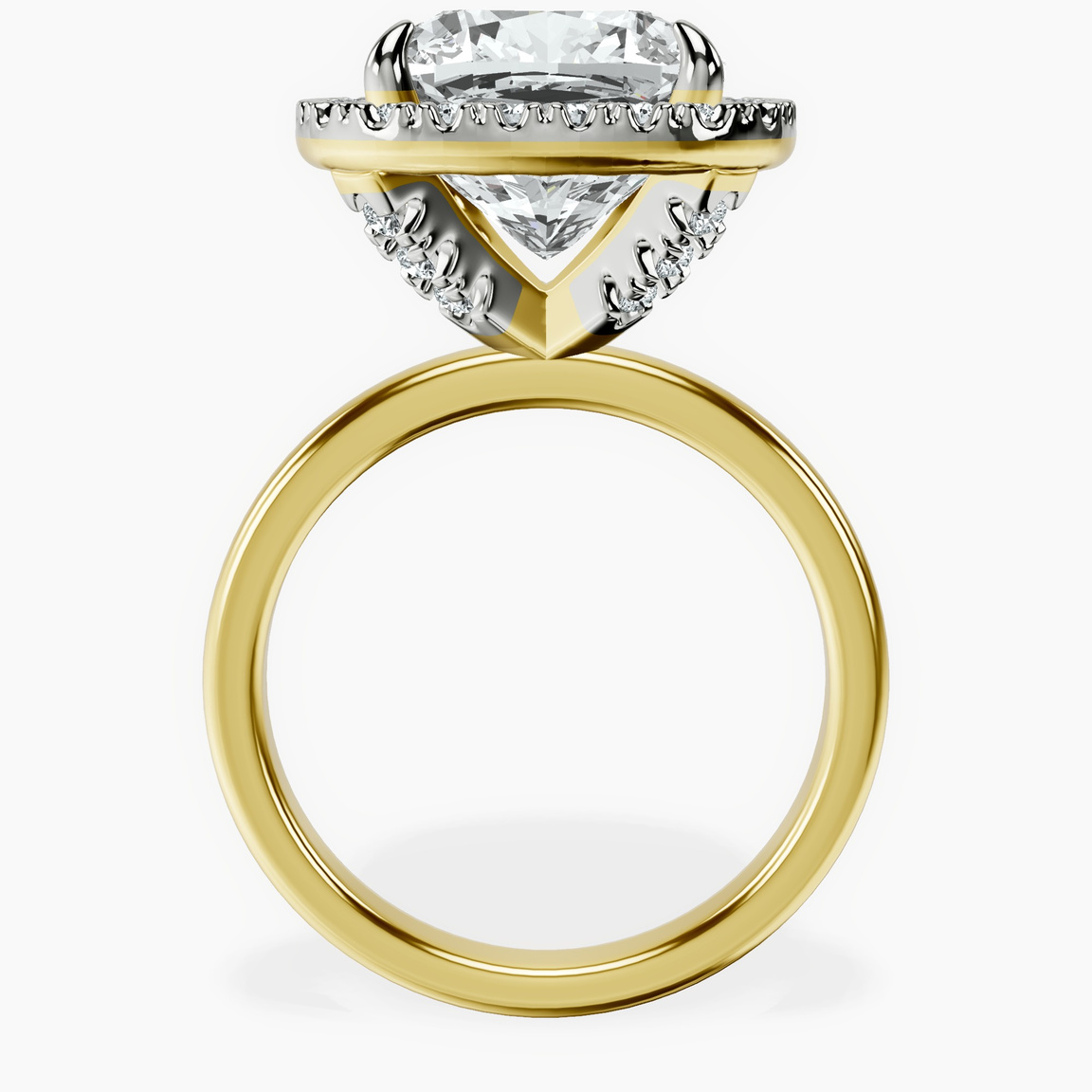 14kt Yellow Gold Anna Hidden Accents Halo Lab Diamond Ring side right image one