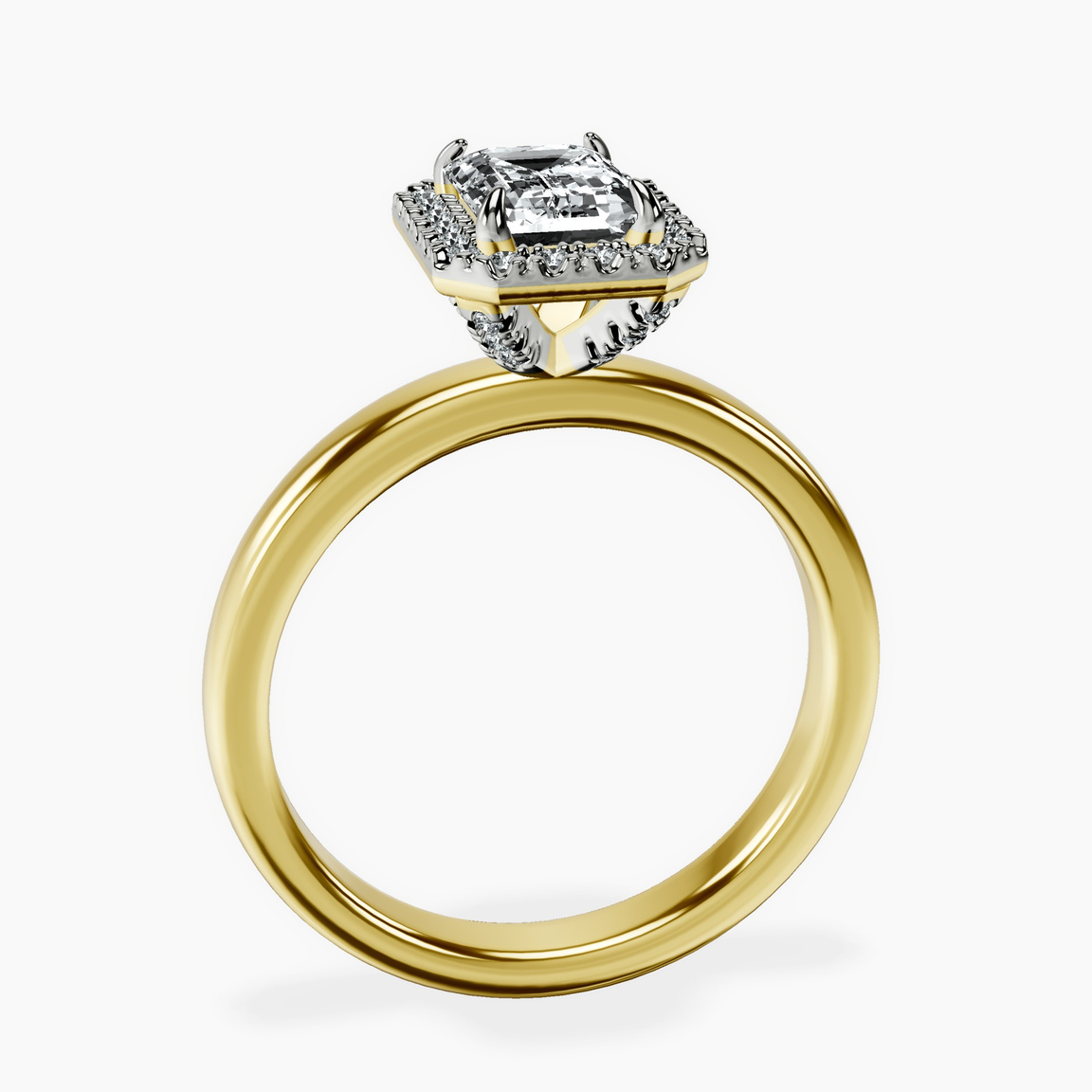 18kt Yellow Gold Anna Hidden Accents Halo Lab Diamond Ring side right image one