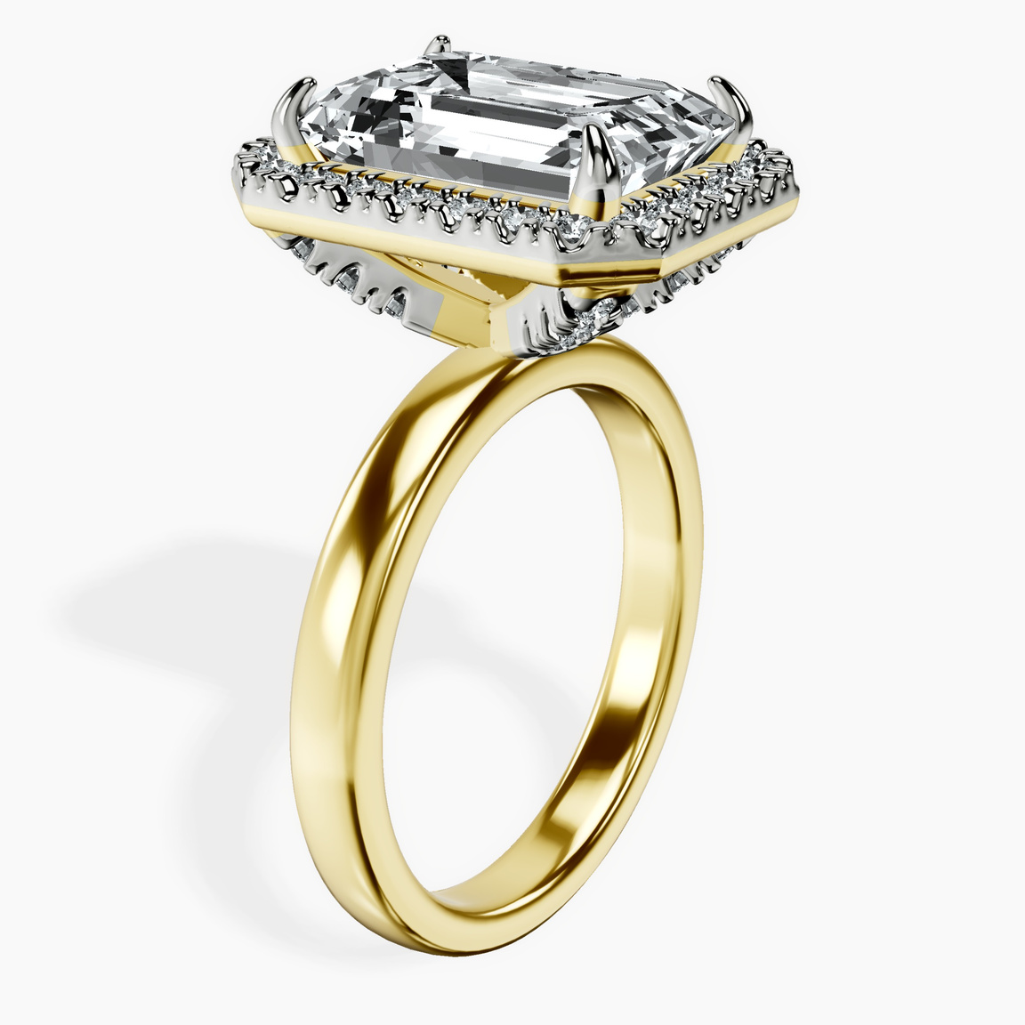 10kt Yellow Gold Anna Hidden Accents Halo Lab Diamond Ring standing product image one