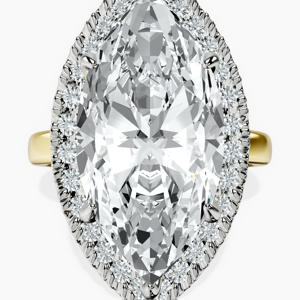 10kt Yellow Gold Anna Hidden Accents Halo Lab Diamond Ring front image