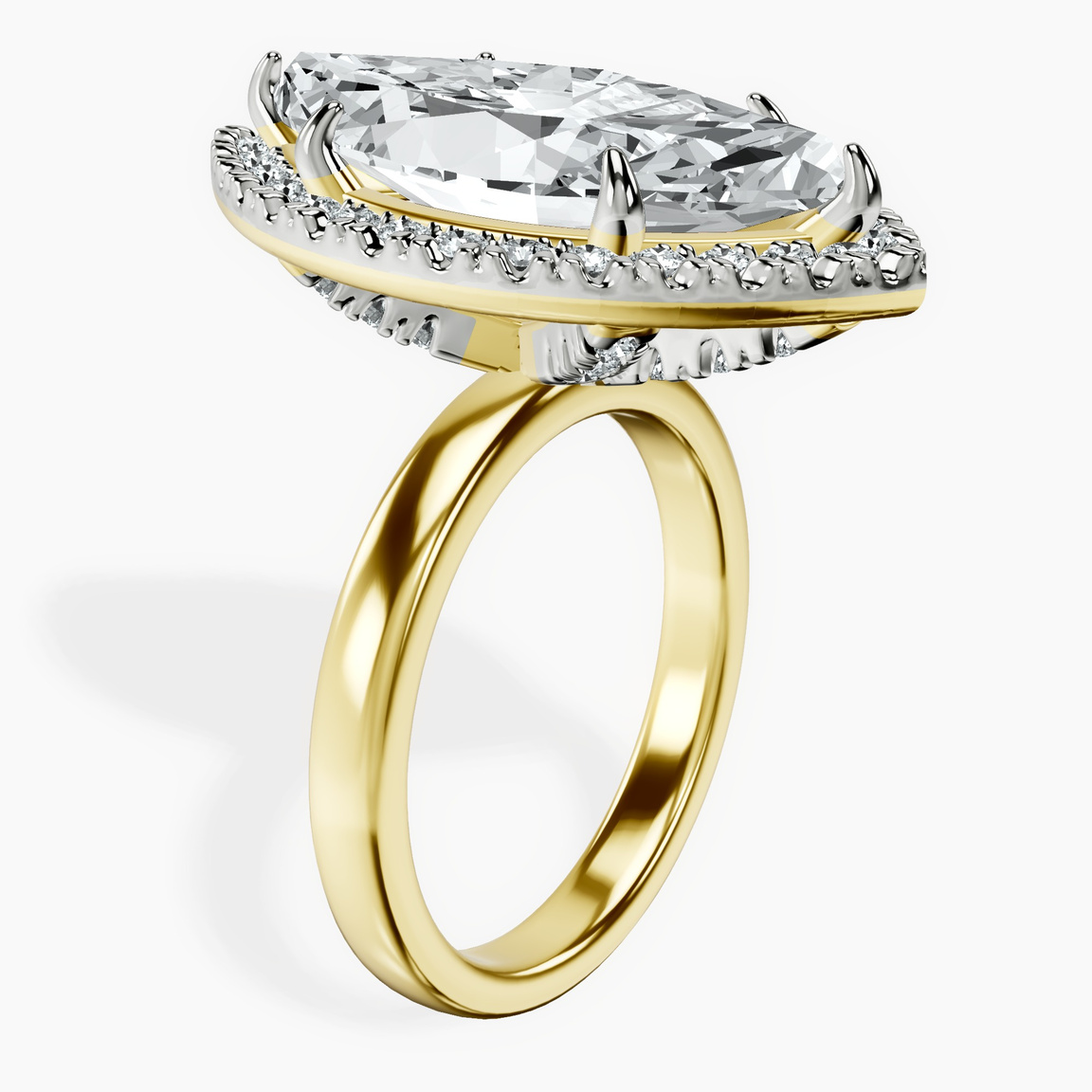 10kt Yellow Gold Anna Hidden Accents Halo Lab Diamond Ring standing product image one