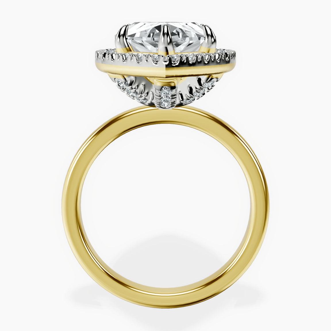 10kt Yellow Gold Anna Hidden Accents Halo Lab Diamond Ring side right image one