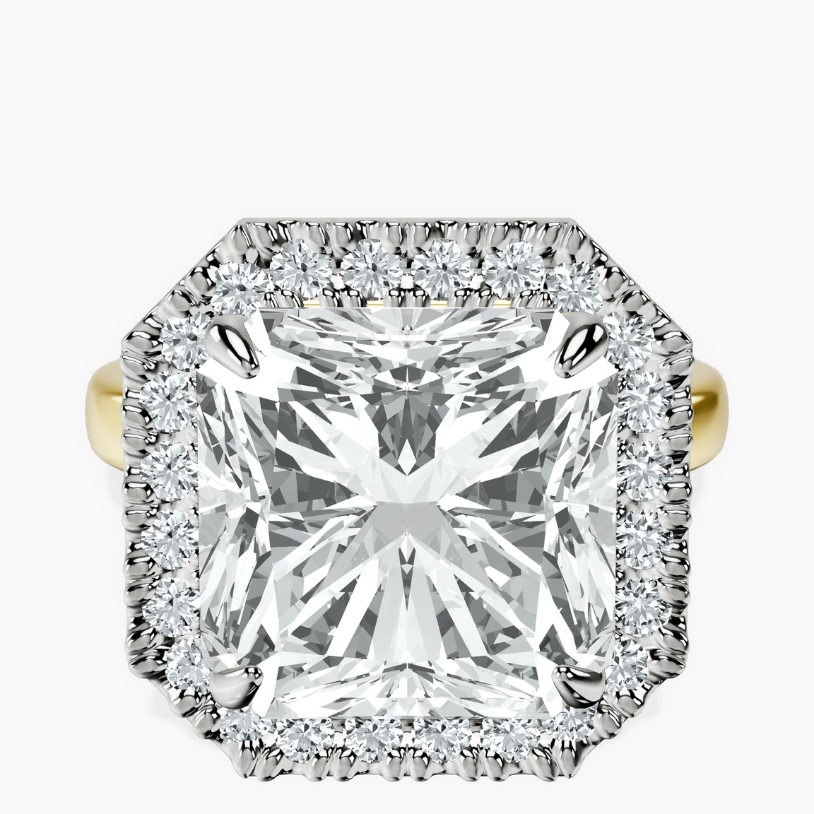18kt Yellow Gold Anna Hidden Accents Halo Lab Diamond Ring front image