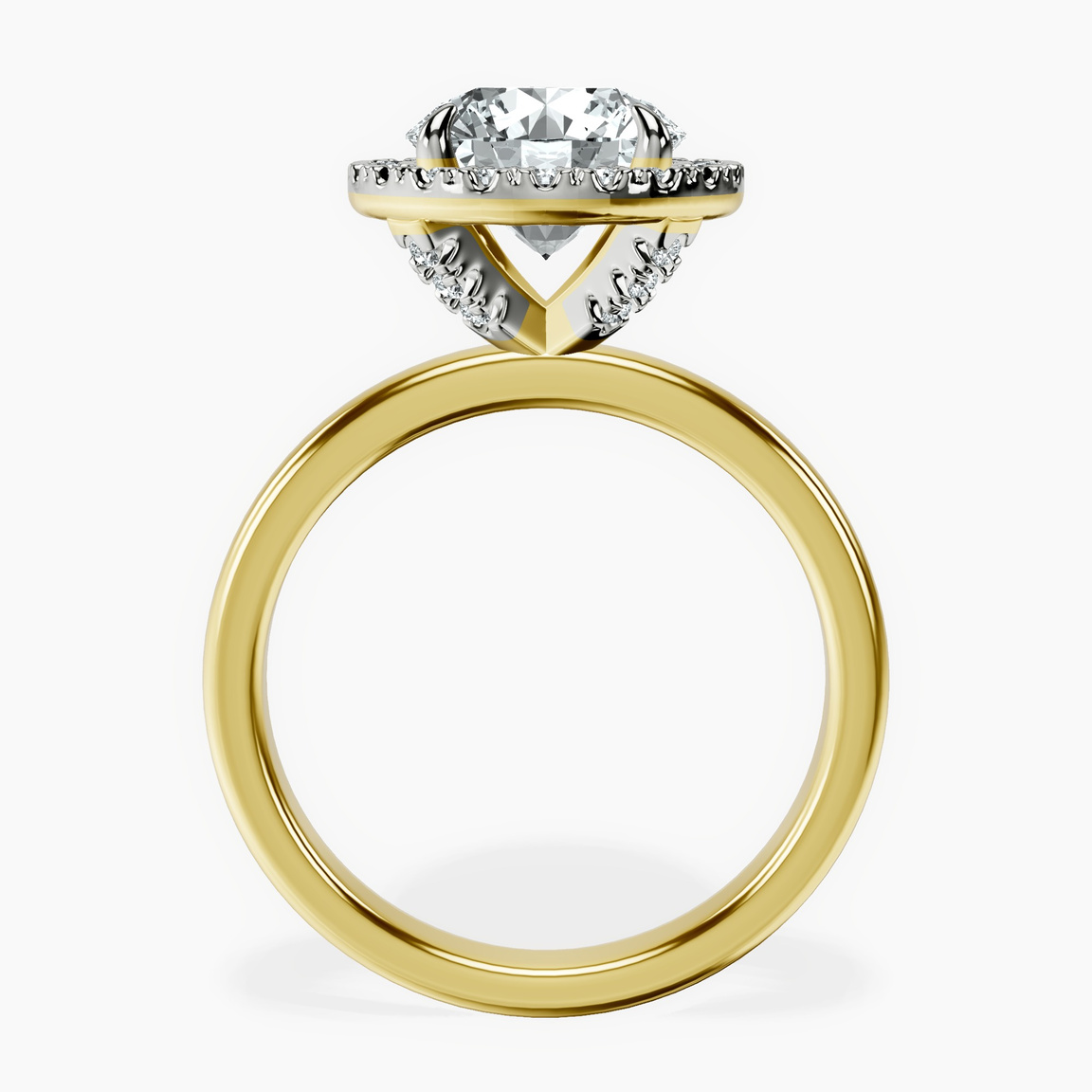 14kt Yellow Gold Anna Hidden Accents Halo Lab Diamond Ring side right image one