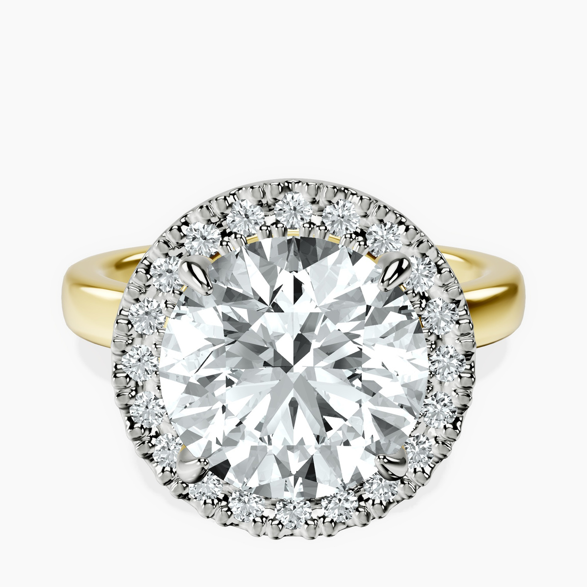 14kt Yellow Gold Anna Hidden Accents Halo Lab Diamond Ring front image