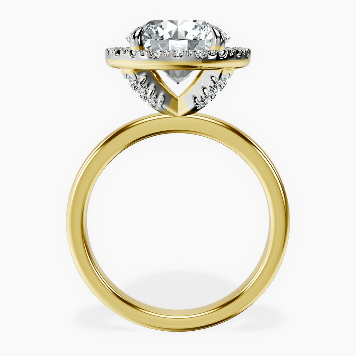 14kt Yellow Gold Anna Hidden Accents Halo Lab Diamond Ring side right image one