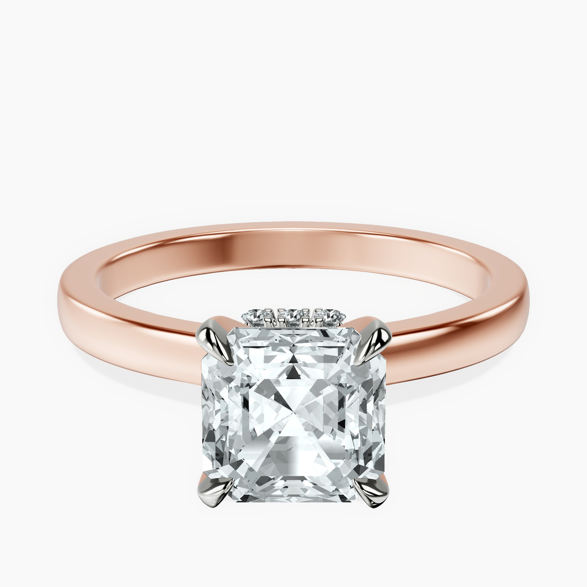 9ct Rose Gold Mystic Secret Halo Lab Diamond Ring front image