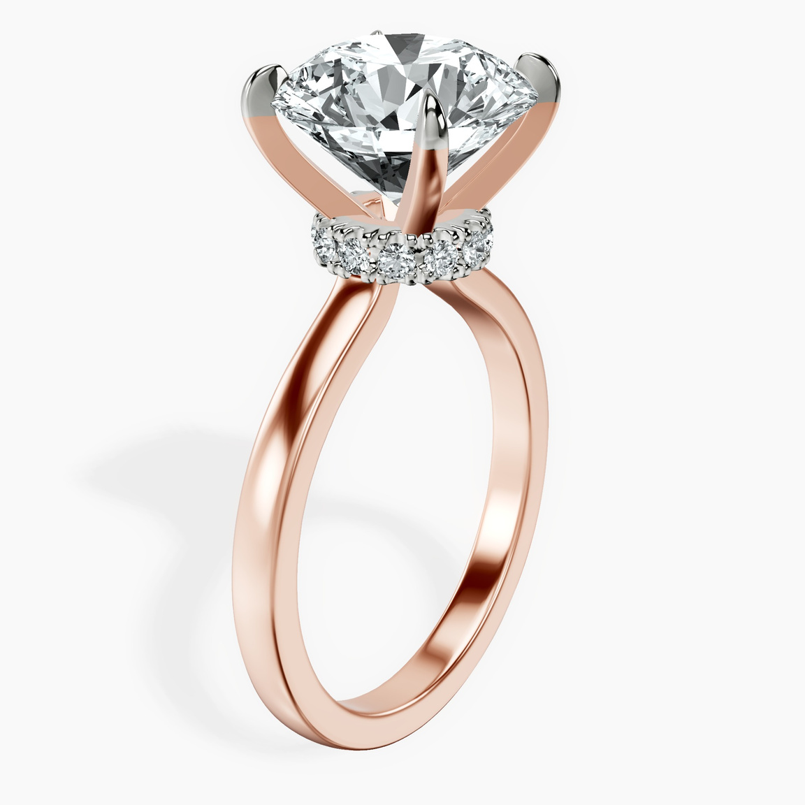 10kt Rose Gold Mystic Secret Halo Lab Diamond Ring standing product image one