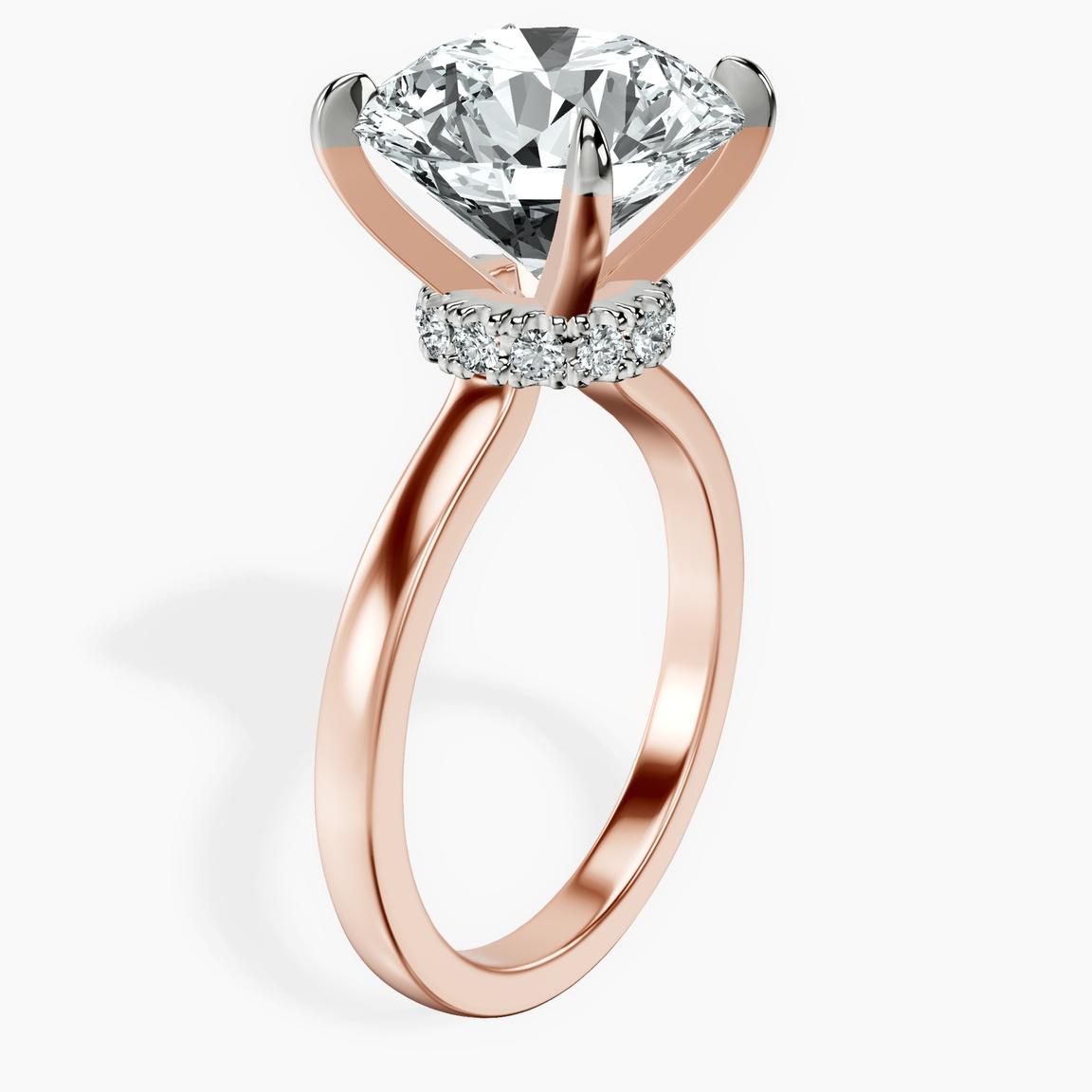 10kt Rose Gold Mystic Secret Halo Lab Diamond Ring standing product image one