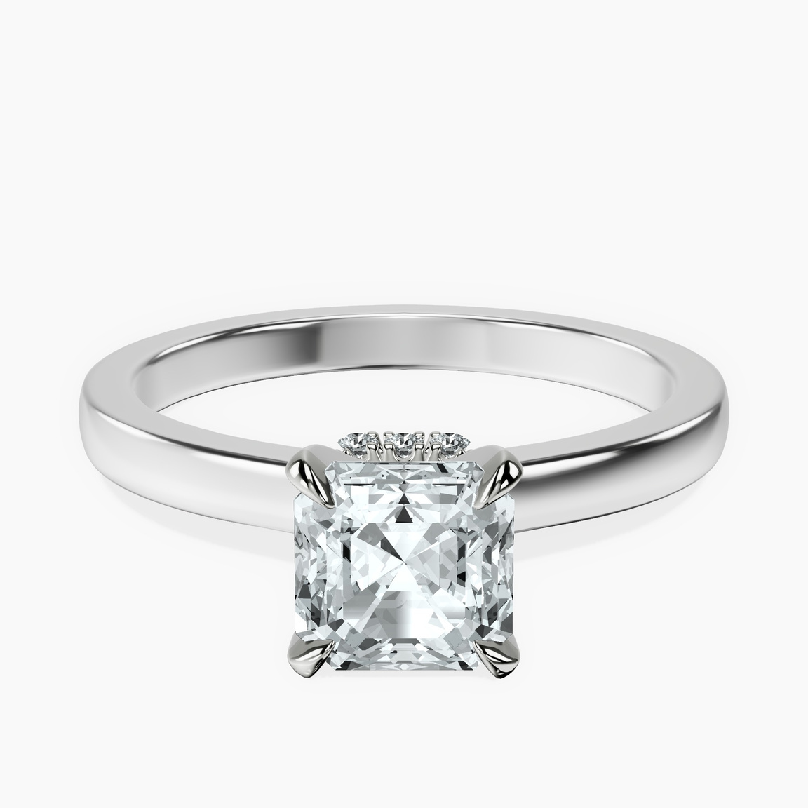 Platinum Mystic Secret Halo Lab Diamond Ring front image