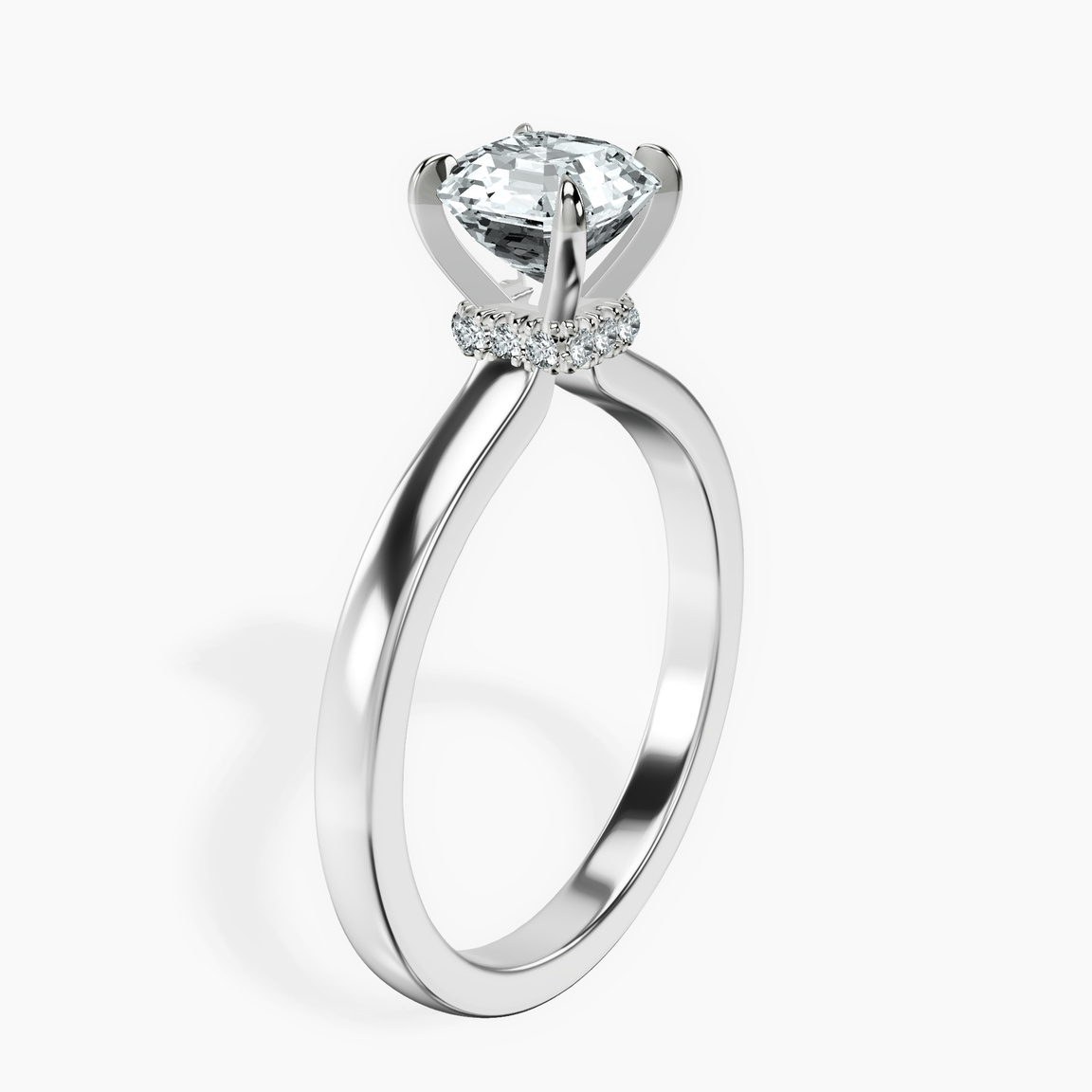Platinum Mystic Secret Halo Lab Diamond Ring standing product image one