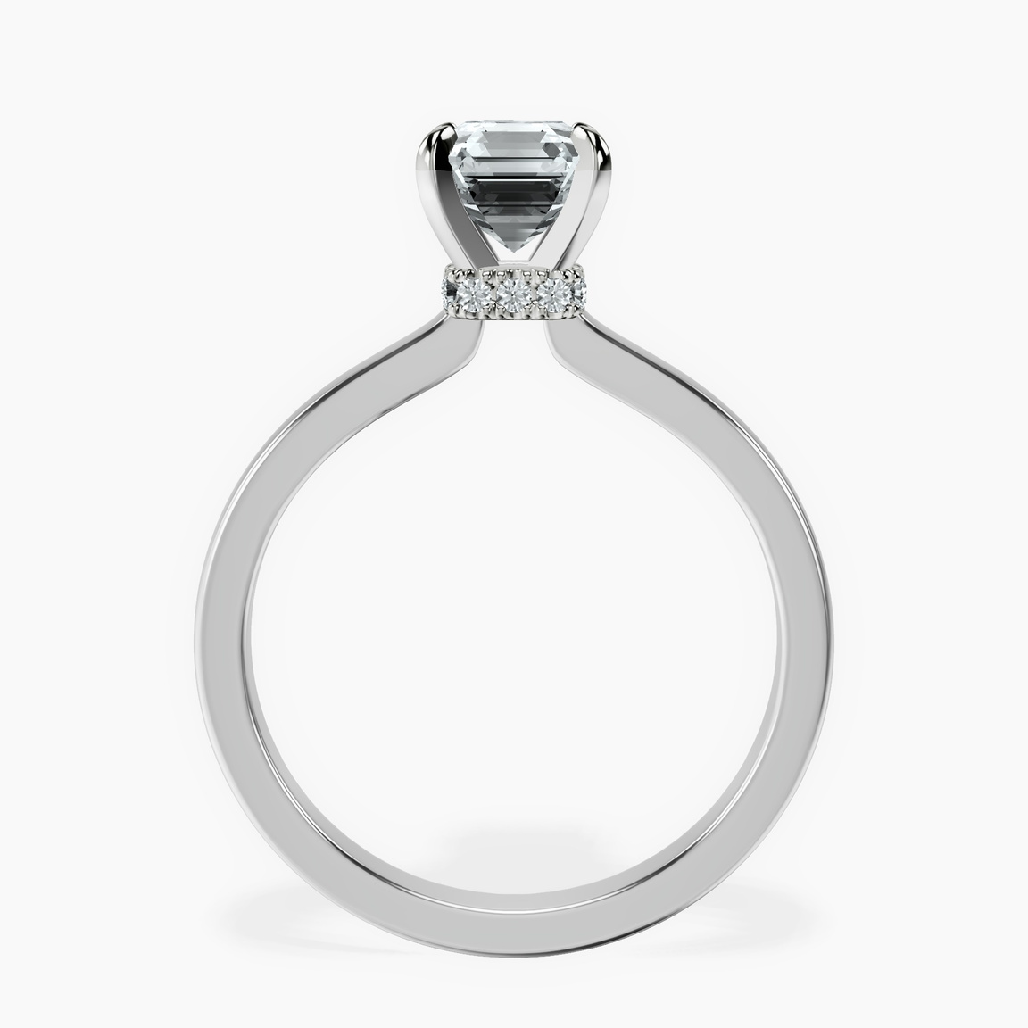 Platinum Mystic Secret Halo Lab Diamond Ring side right image one