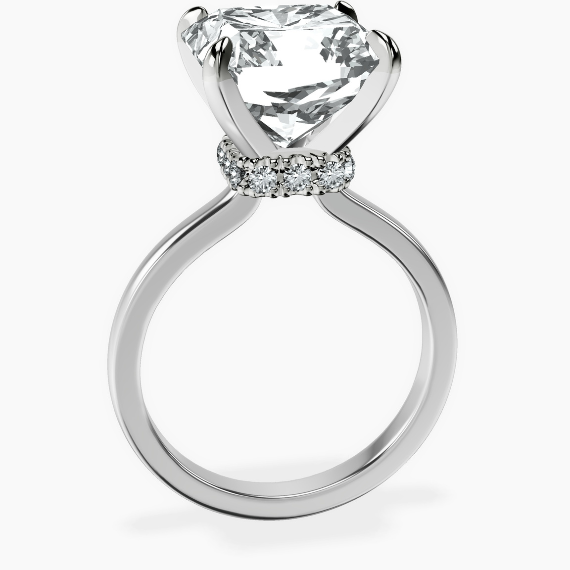 Platinum Mystic Secret Halo Lab Diamond Ring side right image one