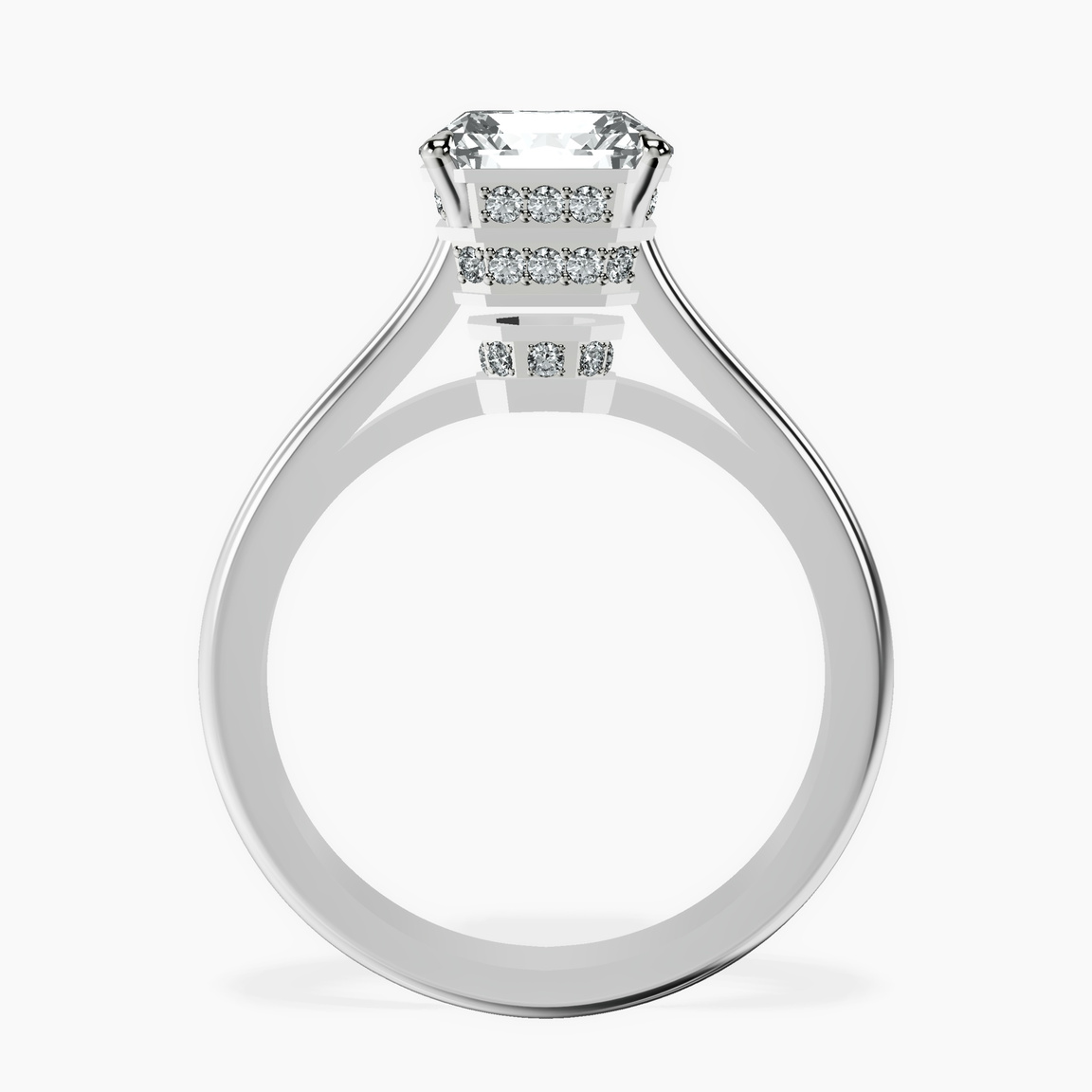 Platinum Siran Secret Halo Lab Diamond Ring side right image one