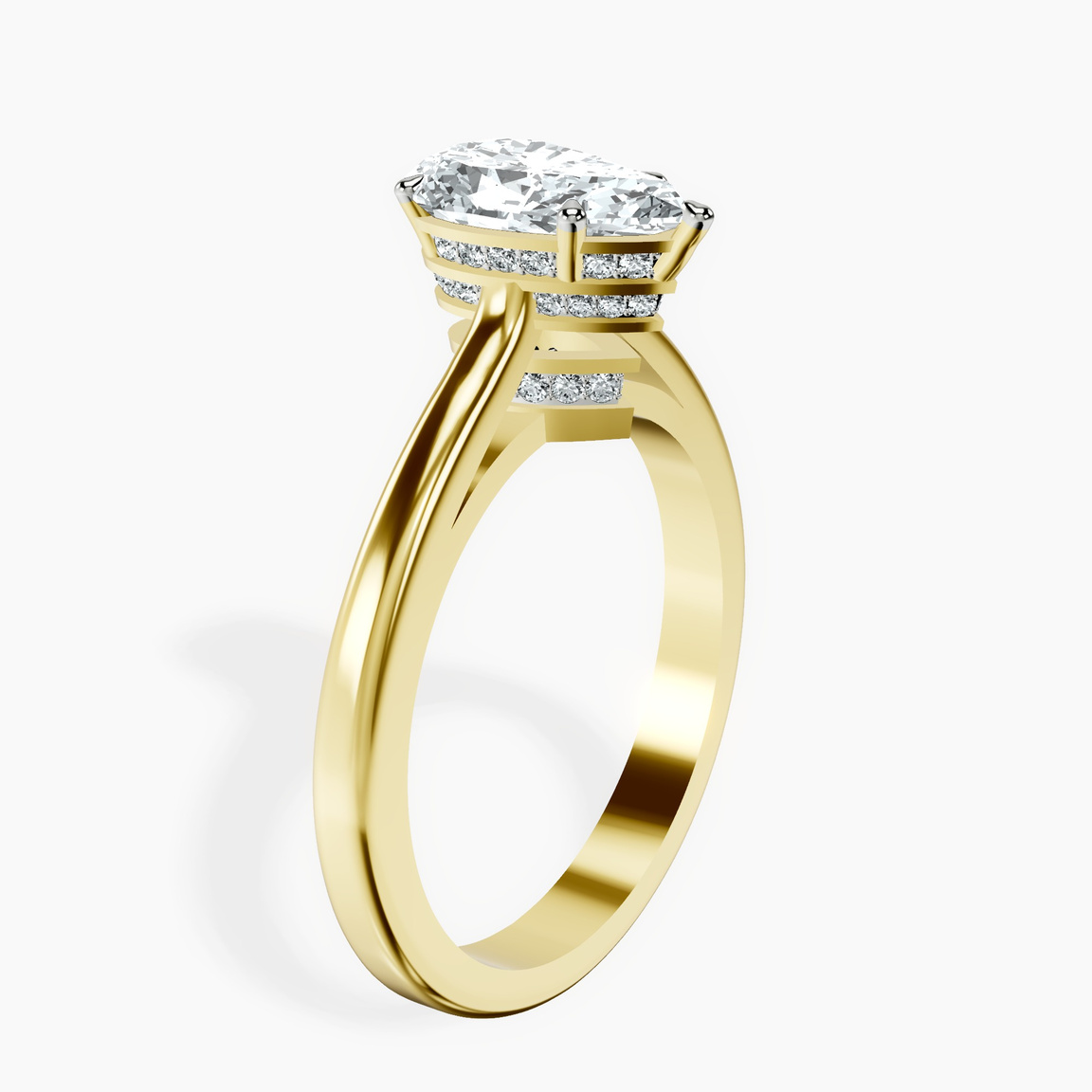 14kt Yellow Gold Siran Secret Halo Lab Diamond Ring standing product image one