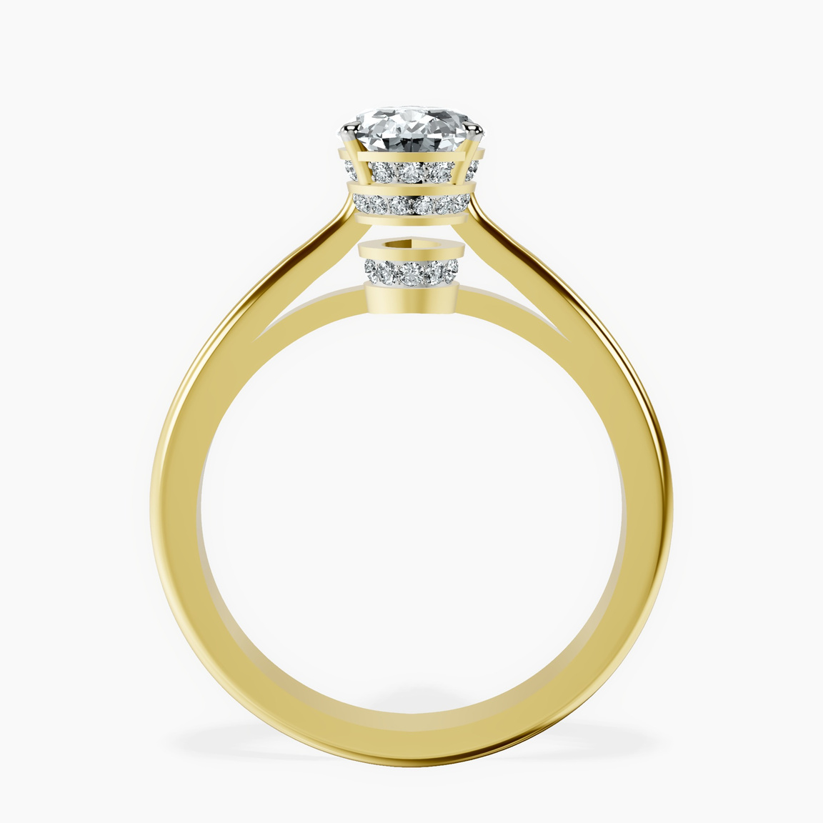 14kt Yellow Gold Siran Secret Halo Lab Diamond Ring side right image one
